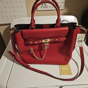 Michael Kors Hamilton Legacy leather belted large satchel